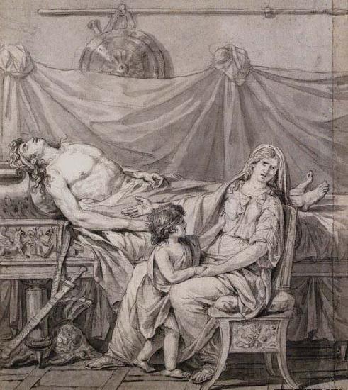 Jacques-Louis  David The Grief of Andromache Spain oil painting art